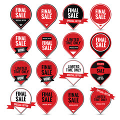 Modern origami sale stickers and tags collection 