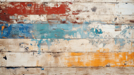 Fototapeta na wymiar Old wood planks texture background, vintage wall with cracked paint