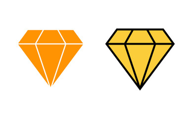 Diamond icon set for web and mobile app. diamond gems sign and symbol