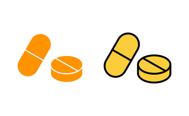 Pills icon set for web and mobile app. capsule icon. Drug sign and symbol