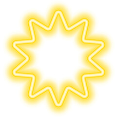 neon multi star frame yellow