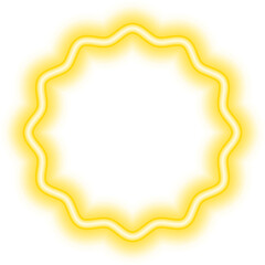 neon sticker badge frame yellow