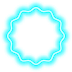 blue neon sticker badge frame