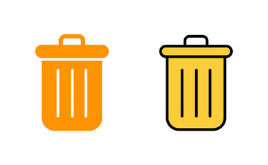 Trash icon set for web and mobile app. trash can icon. delete sign and symbol.