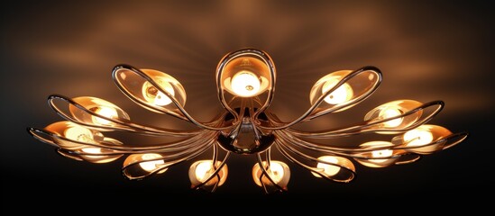 Modern electric ceiling light design, isolated.
