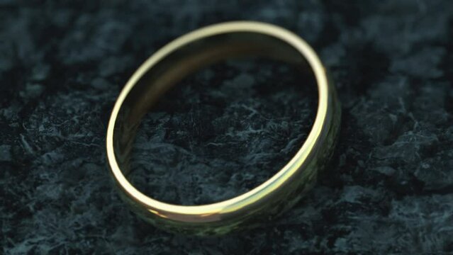 Wedding day ring on the ground