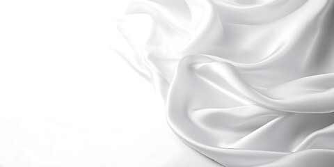 smooth satin fabric with white background