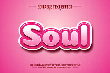 Soul 3D editable text effect template