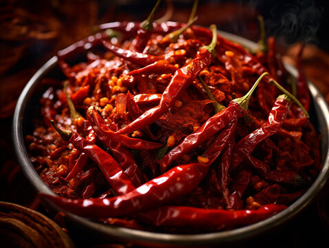 Macro Close-Up of Spicy Chilis