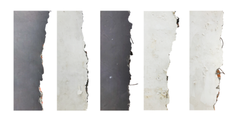 rough broken wall border isolated