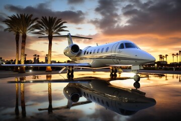 Fototapeta na wymiar Private jets of the rich people.