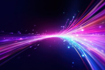 Obraz premium abstract futuristic background with pink blue glowing neon moving high speed wave lines and bokeh lights. Data transfer concept Fantastic wallpaper