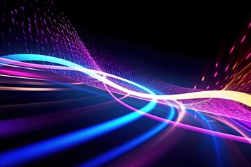 abstract futuristic background with pink blue glowing neon moving high speed wave lines and bokeh lights. Data transfer concept Fantastic wallpaper