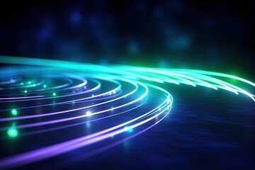 Fototapeta premium abstract futuristic background with gold PINK blue glowing neon moving high speed wave lines and bokeh lights. Data transfer concept Fantastic wallpaper