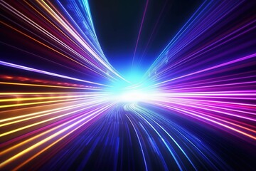 Obraz premium abstract futuristic background with gold PINK blue glowing neon moving high speed wave lines and bokeh lights. Data transfer concept Fantastic wallpaper