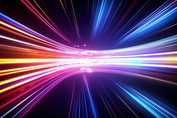 Obraz premium abstract futuristic background with gold PINK blue glowing neon moving high speed wave lines and bokeh lights. Data transfer concept Fantastic wallpaper