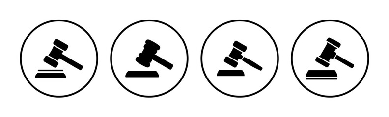 Gavel icon vector. judge gavel icon. auction hammer
