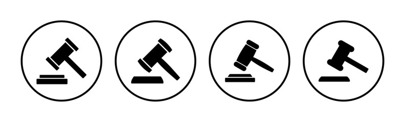 Gavel icon vector. judge gavel icon. auction hammer