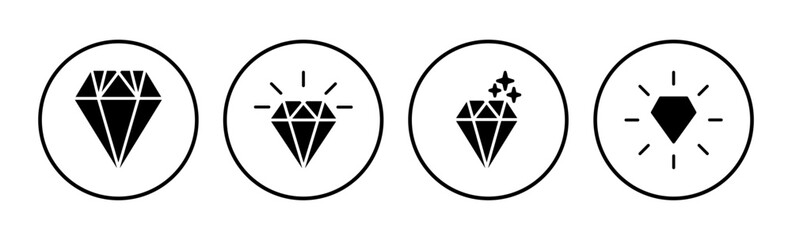 Diamond icon vector. gem icon. crystal stone