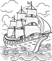 Boat Coloring Page