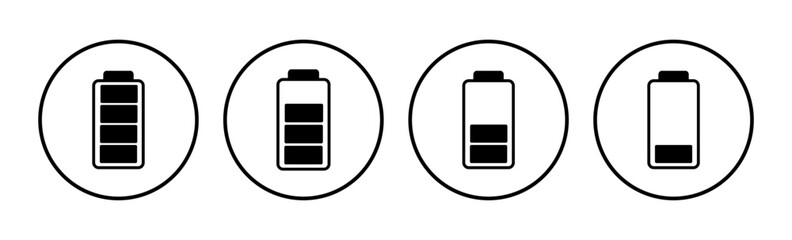 Battery icon vector. Battery charge indicator icon.