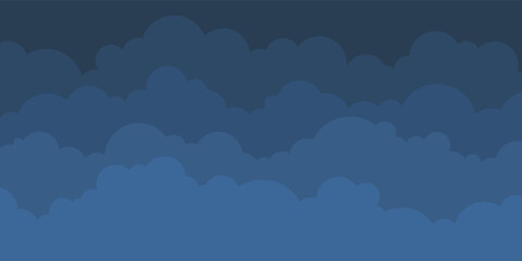 Vector illustration flat design beautiful Sky and Cloud at night. Suitable for your project, flyers, postcards, web banners