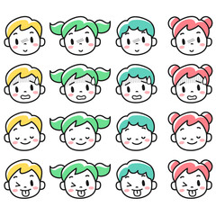 かわいい子供の表情セット
