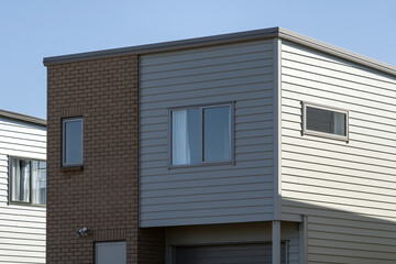 View of residential townhouse. Public social housing.