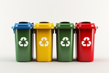Garbage containers for waste sorting. Background with selective focus and copy space