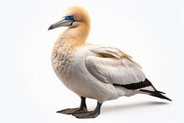 Northern Gannet Morus bassanus, blank for design. Bird close-up. Background with place for text