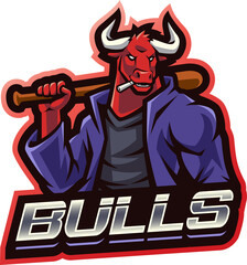 Bull baseball esport mascot 