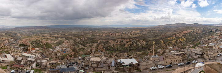 Fototapeta premium Uchisar Town and Goreme Historical National Park Panorama