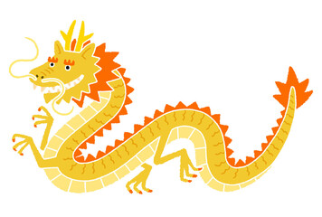 笑っている金色の龍　白縁あり