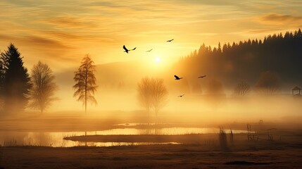 sunrise over the river