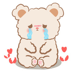 Cry bear and sad day