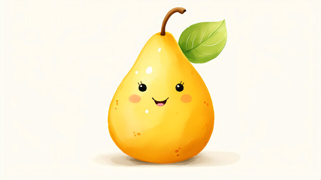 hand drawn cartoon fresh pear illustration
