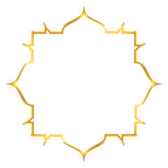 Golden islamic frame design concept clipart