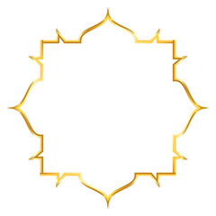 Golden islamic frame design concept clipart