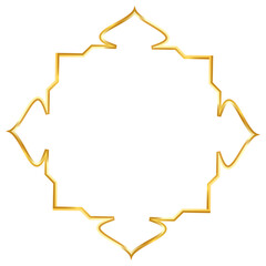 Fototapeta na wymiar Golden islamic frame line art design concept clipart
