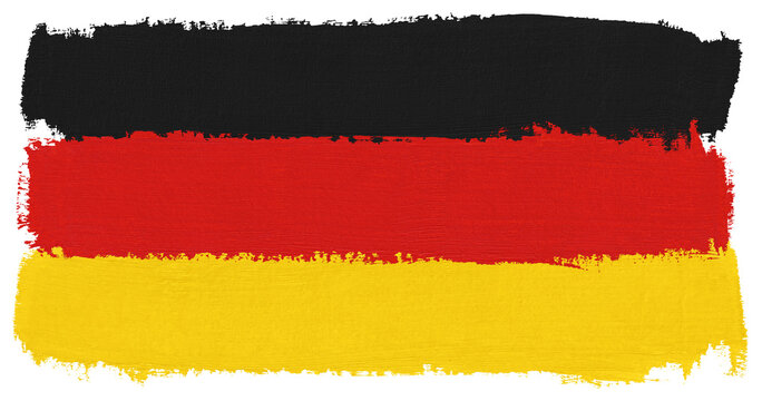 Flag of Germany paint brush stroke texture isolated on transparent background