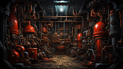 Super big machine technology background