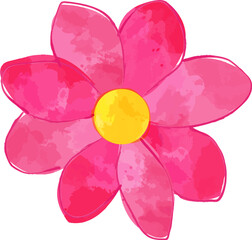 Pink Flower Watercolor Paint Design