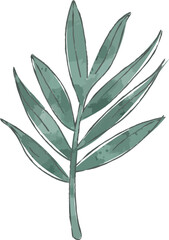 Green Leaf Flower Watercolor Paint Design