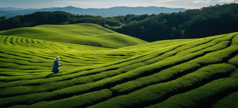 making green tea.  