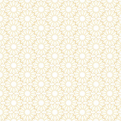 Golden seamless islamic arabic pattern background for wedding invitation card template