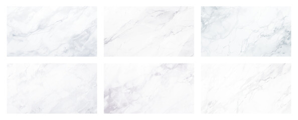 Set of white marble texture and background. Panoramic white background from marble stone texture collection. Vector marble set