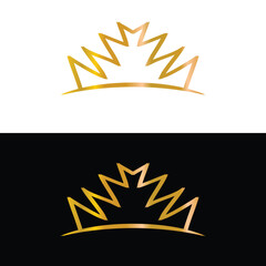 Fototapeta premium crown, king, leaf, lotus, logo design 