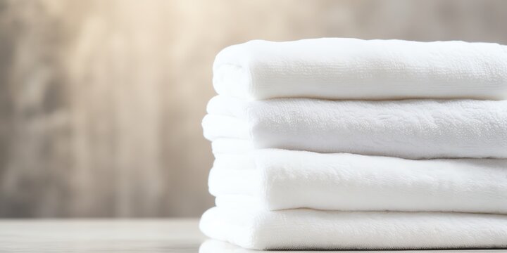 Stack of towels with copy space background