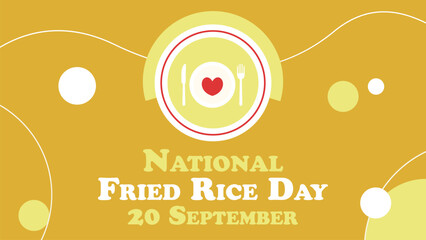 National Fried Rice Day vector banner design. Happy National Fried Rice Day modern minimal graphic poster illustration.