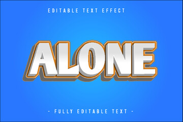 ALONE editable text effect 3d cartoon style.